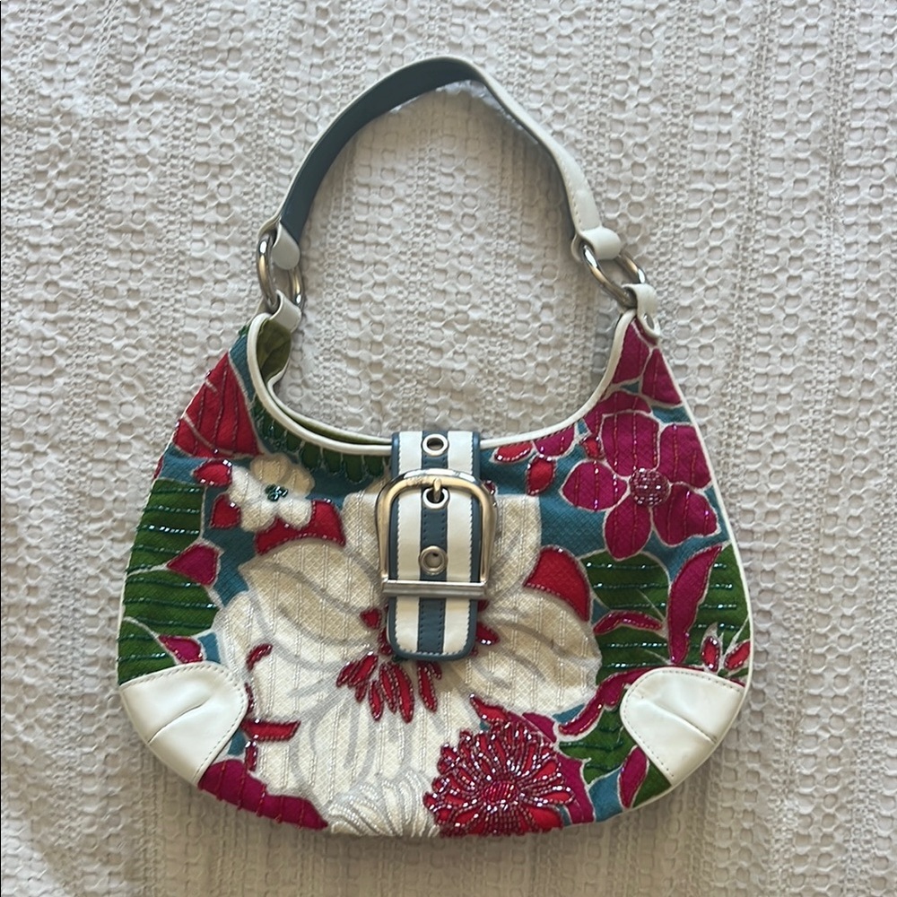 Isabella Fiore Beaded Floral Shoulder Bag